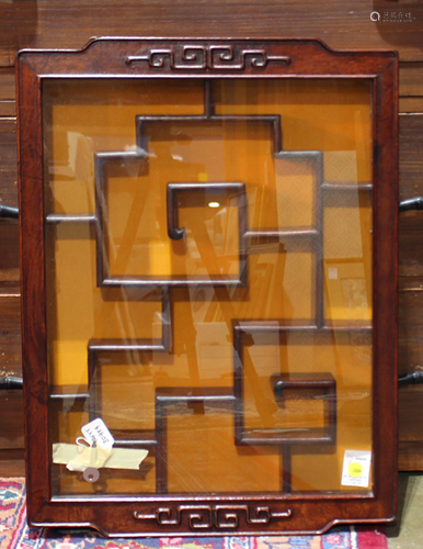 Chinese rosewood hanging snuff bottle cabinet