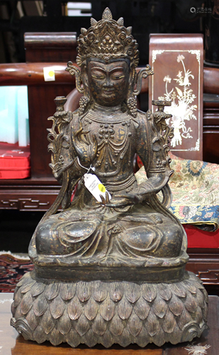 Chinese Gilt Bronze Figure of Bodhisattva