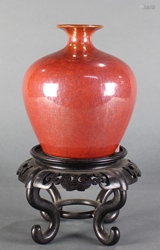 Chinese mottled peach blossom glaze vase