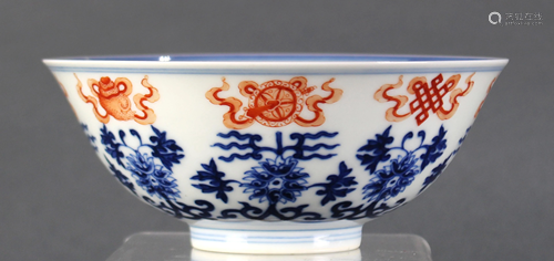 Chinese blue and white blossom bowl