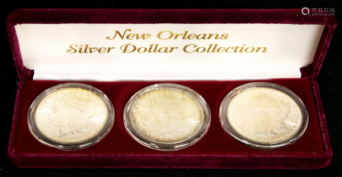 (lot of 3) Brilliant uncirculated Morgan silver dollars