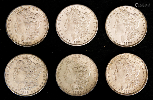 (lot of 6) Morgan silver dollars