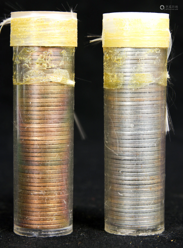 Two rolls of Lincoln cents