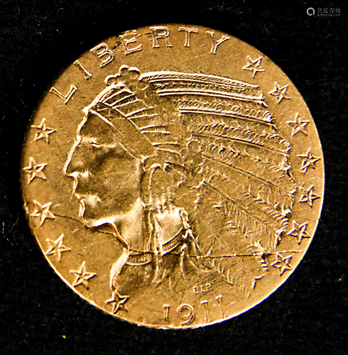 1911 Gold $5 Indian Head 