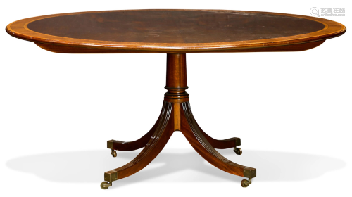 A Regency style tilt top mahogany breakfast table