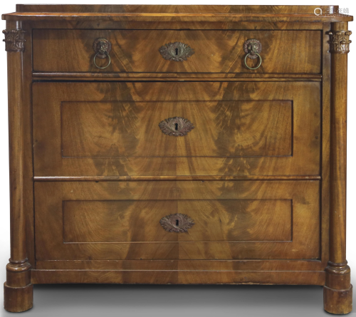 A Biedermeier mahogany chest, circa 1820