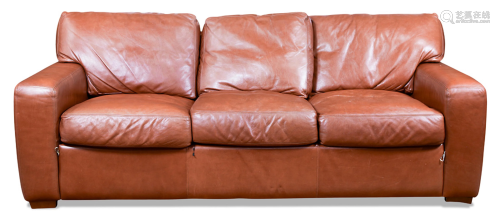 An American leather sofa