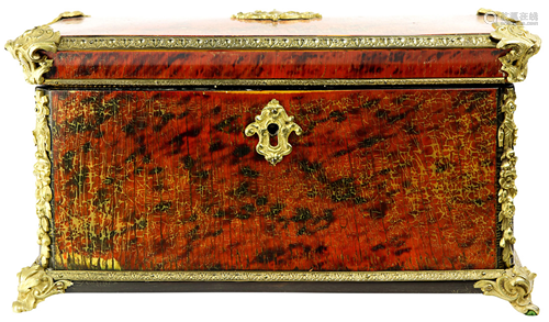 A French ormolu mounted tea caddy, 19th century