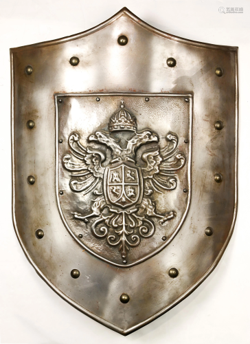 Large Continental steel shield, the cartouche form