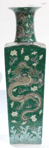 A Susancai 'Dragon' Square Vase, with Kangxi Mark