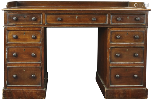 An English William IV kneehole desk