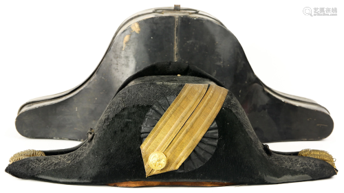 A Navy tricorn helmet, S.N.Meyer, Washington DC label