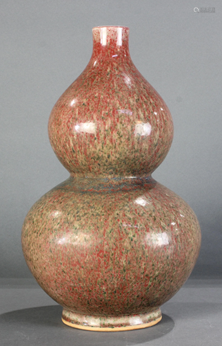 Chinese peach blossom double gourd vase