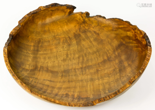 A Rude Osolnik (1915-2001) wood turned live edge bowl