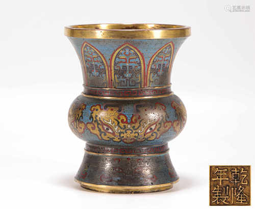 Copper Cloisonne Rital Tool from Qing清代铜胎景泰蓝扎斗