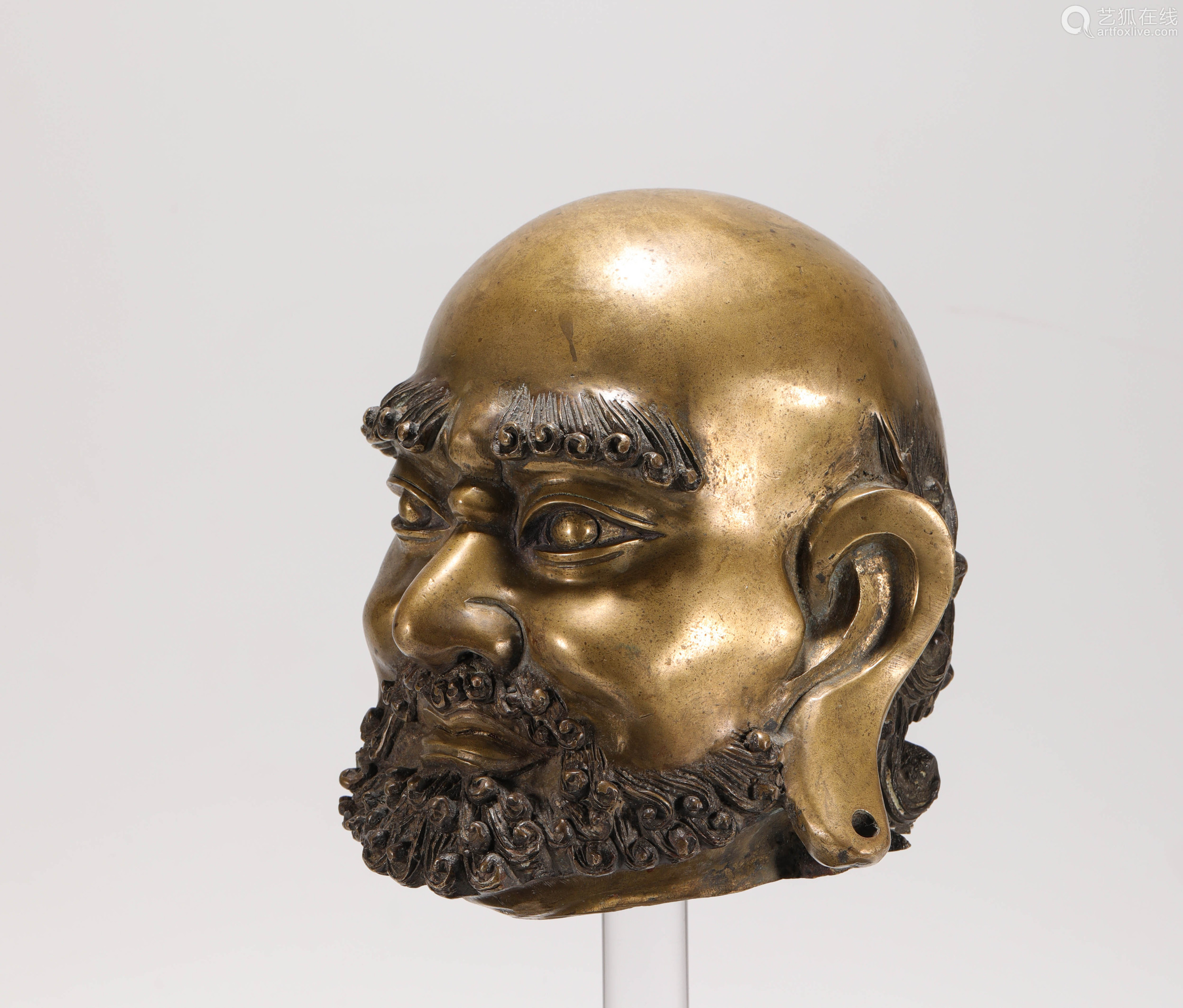 Copper Texture Bodhidharma Head Statue From Qing清代銅質達摩頭像 Deal Price Picture