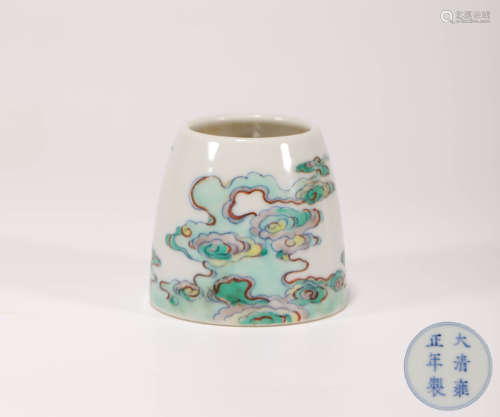 Colored Water Container from Qing清代鬥彩水盂