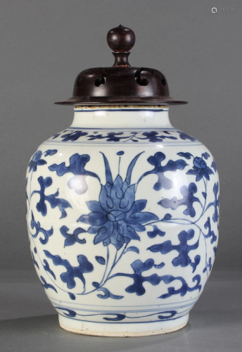 A Blue and White 'Lotus' Jar