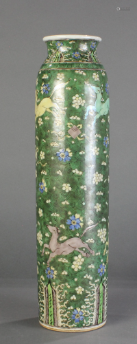 A Chinese Famille Verte porcelain vase