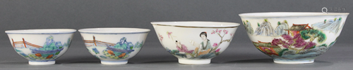 A lot of (4) Chinese enameled porcelain bowls