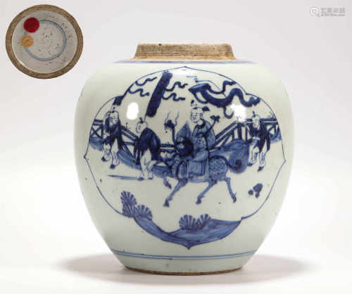 Blue and White Porcelain from Ming清代青花人物故事罐