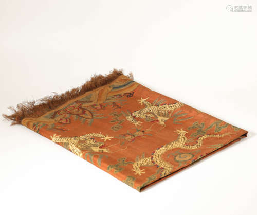 Tapestry with fine Silk in Nine Dragon Grain from Qing清代九龍紋緙絲