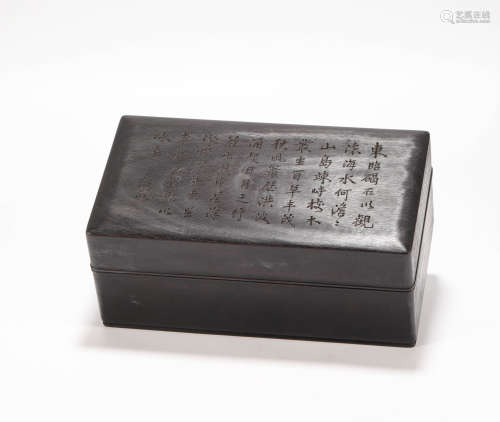 Red Sandalwood Box with Inscription from Qing清代紫檀木詩文盒