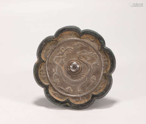 Bronze with Silver Mirror in Dragon Grain from Tang唐代青銅包銀龍紋鏡