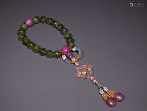 A Chinese Tourmaline Bracelet