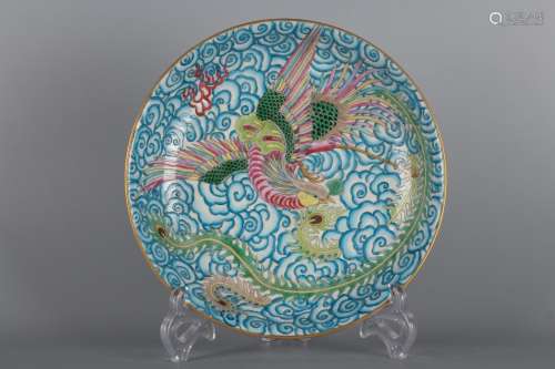 A Chinese Porcelain Phoenix&Cloud Pattern Plate