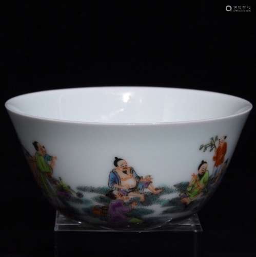 A Chinese Porcelain Famille Rose Figure-Story Cup
