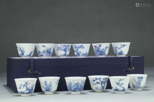 Set Of Chinese Porcelain Blue&White Cups