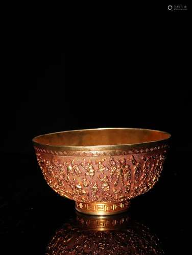 A Chinese Gilt Bronze Bowl