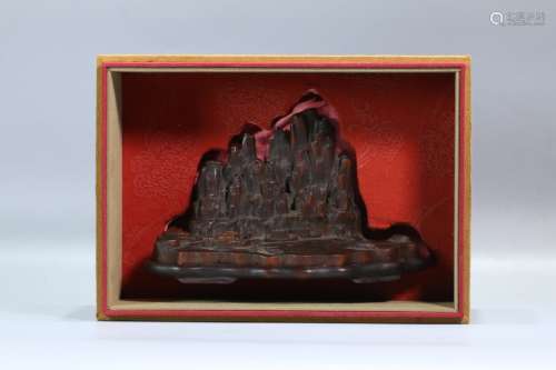 A Chinese Agarwood Figure-Story Ornament