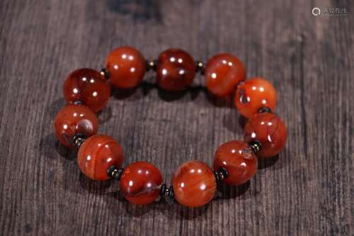 A Chinese Tibetan Agate Bracelet