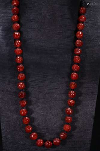 A Chinese Tibetan Agate Necklace