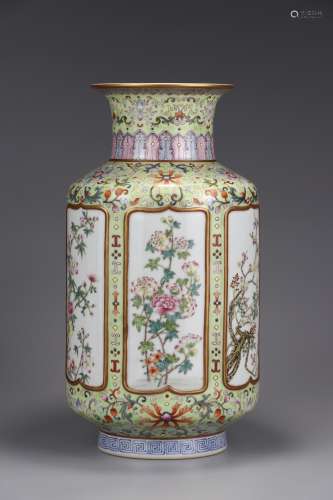 A Chinese Porcelain Famille Rose Floral Vase