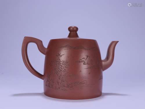 A Chinese Zisha Teapot Of Poetry