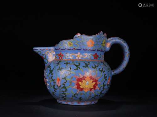 A Chinese Zisha Teapot Of Cloisonne