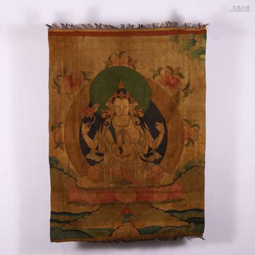 A Chinese Embroidery Of Guanyin