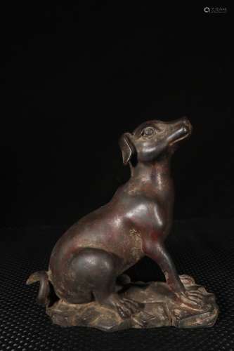 A Chinese Bronze Dog Ornament