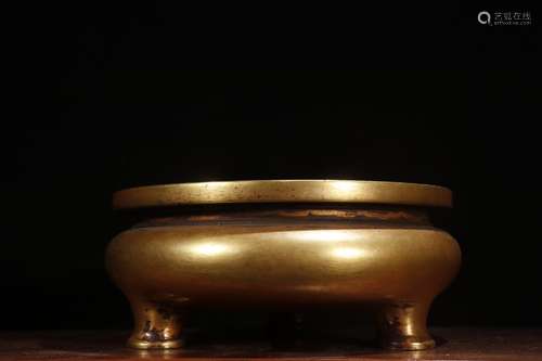 A Chinese Gilt Bronze Censer