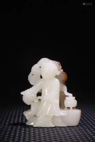 A Chinese Hetian Jade Figure Ornament