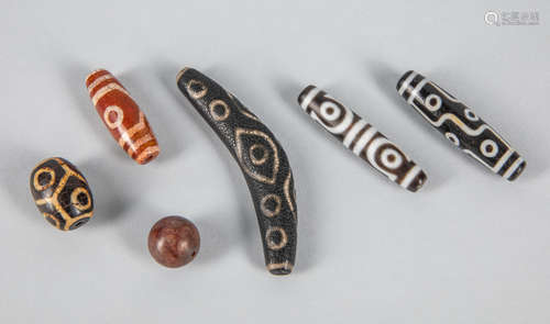 Group of Tibetan Dzi Beads