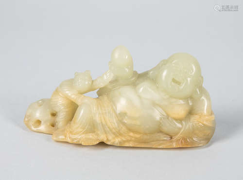 Large Chinese White Jade Carving