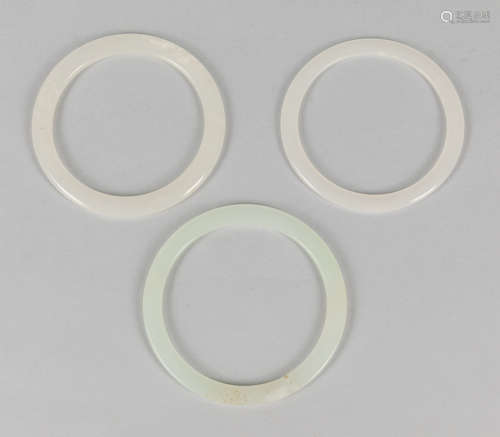 Group of Chinese White Jade Bangle