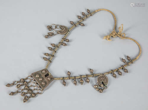 Tibetan Type Silver & Bronze Necklace