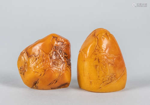 Group of Chinese Yellow Stone Seal