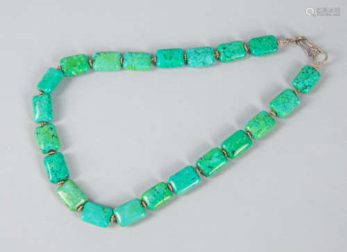 Art Turquoise Color Stone Necklace