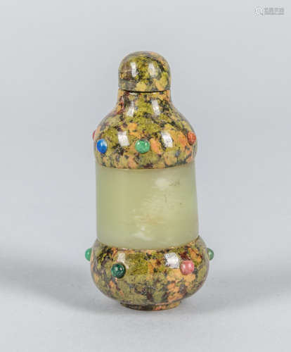 Chinese Jade & Stone Snuff Bottle